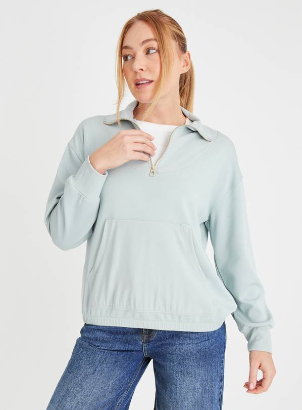 Light Blue Quarter Zip Sweatshirt 8